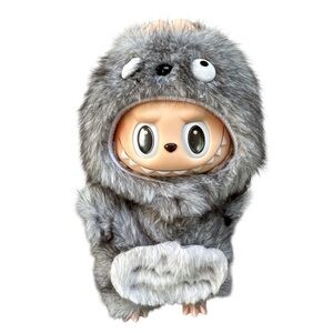 Adorable Gray Plush Monster Doll Outift